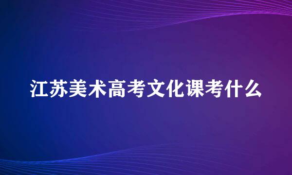 江苏美术高考文化课考什么