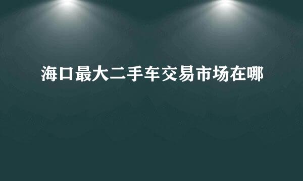 海口最大二手车交易市场在哪