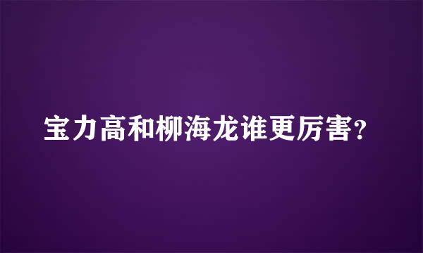 宝力高和柳海龙谁更厉害？