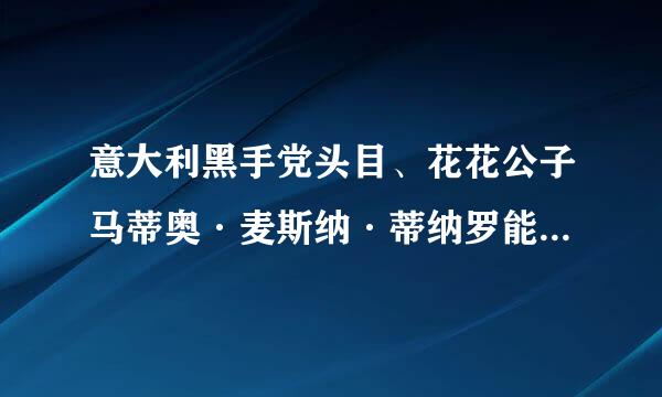 意大利黑手党头目、花花公子马蒂奥·麦斯纳·蒂纳罗能具体说说么？