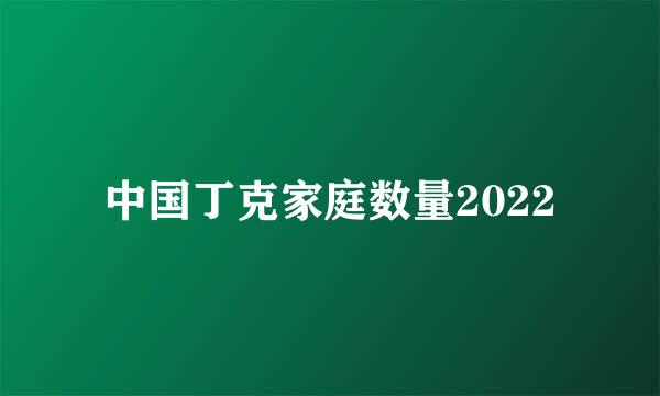 中国丁克家庭数量2022