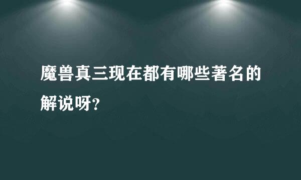 魔兽真三现在都有哪些著名的解说呀？