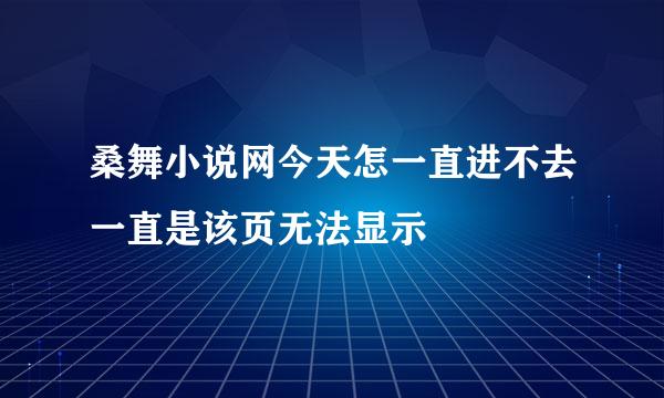 桑舞小说网今天怎一直进不去一直是该页无法显示