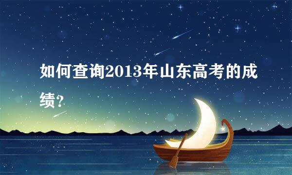 如何查询2013年山东高考的成绩？