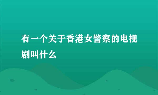 有一个关于香港女警察的电视剧叫什么