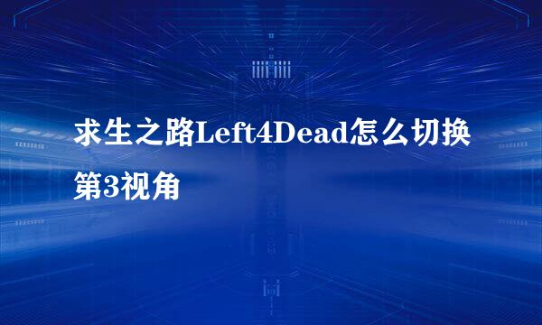 求生之路Left4Dead怎么切换第3视角