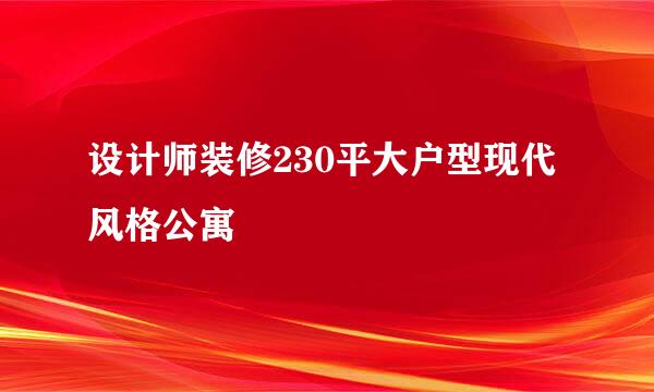 设计师装修230平大户型现代风格公寓