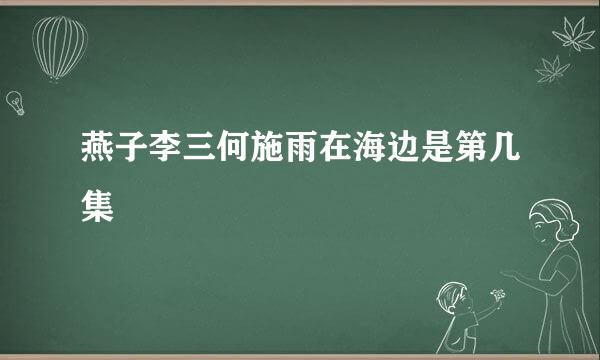 燕子李三何施雨在海边是第几集