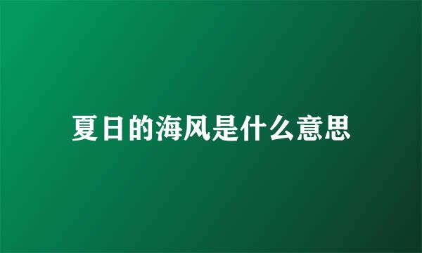 夏日的海风是什么意思