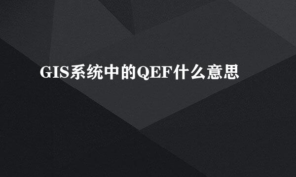 GIS系统中的QEF什么意思