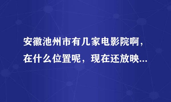 安徽池州市有几家电影院啊，在什么位置呢，现在还放映新片子吗，规模怎么样啊？