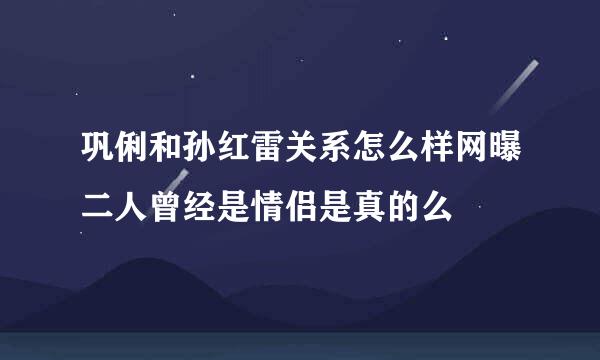 巩俐和孙红雷关系怎么样网曝二人曾经是情侣是真的么