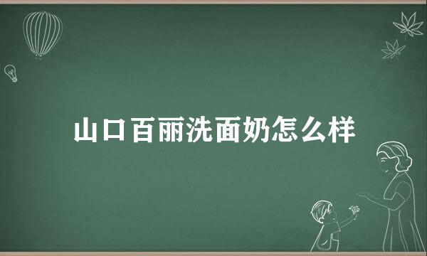 山口百丽洗面奶怎么样