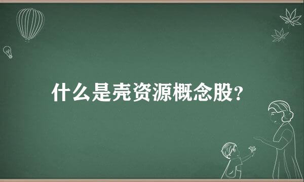 什么是壳资源概念股？