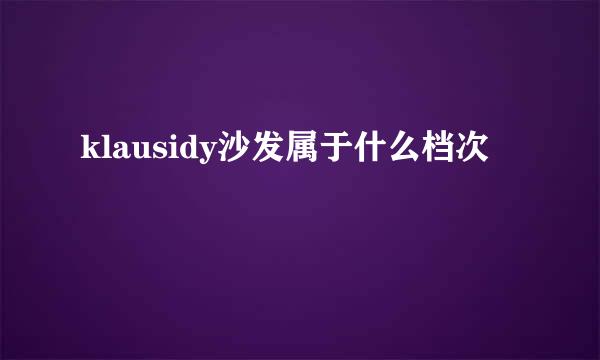 klausidy沙发属于什么档次