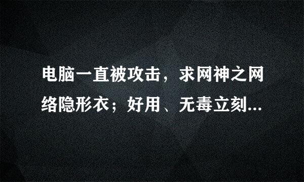 电脑一直被攻击，求网神之网络隐形衣；好用、无毒立刻给分。附使用方法！