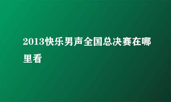 2013快乐男声全国总决赛在哪里看