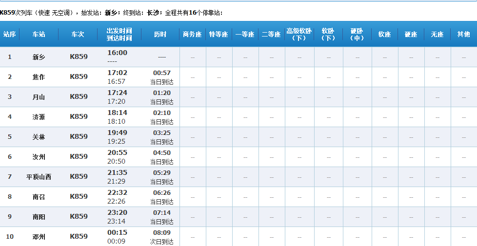 火车k859次列车途径长沙老火车站吗?