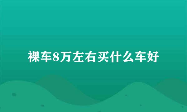 裸车8万左右买什么车好