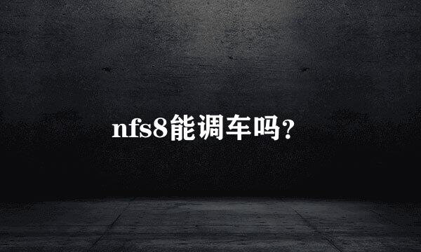 nfs8能调车吗？