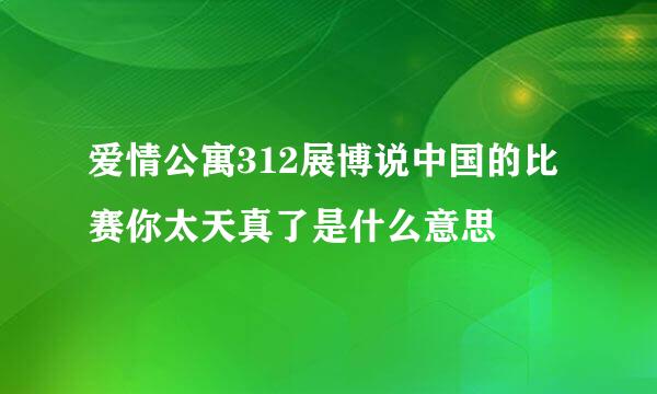 爱情公寓312展博说中国的比赛你太天真了是什么意思