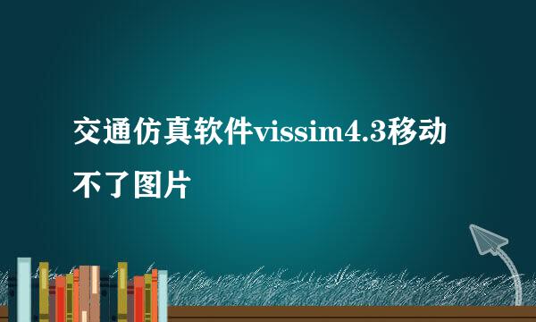 交通仿真软件vissim4.3移动不了图片