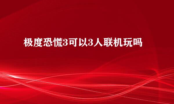 极度恐慌3可以3人联机玩吗