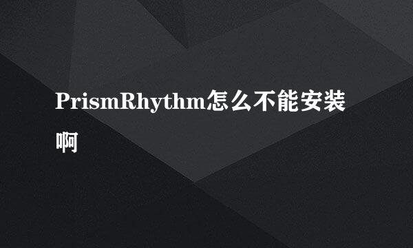 PrismRhythm怎么不能安装啊