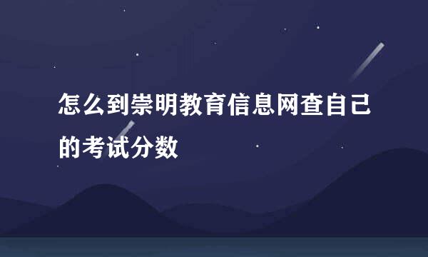 怎么到崇明教育信息网查自己的考试分数