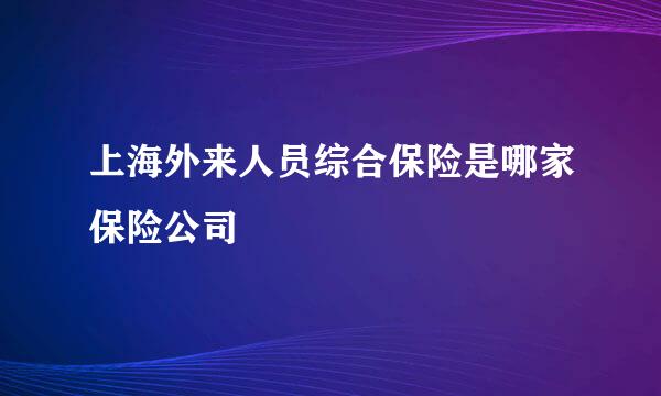 上海外来人员综合保险是哪家保险公司