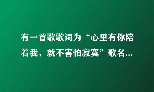 有一首歌歌词为“心里有你陪着我，就不害怕寂寞”歌名是什么？