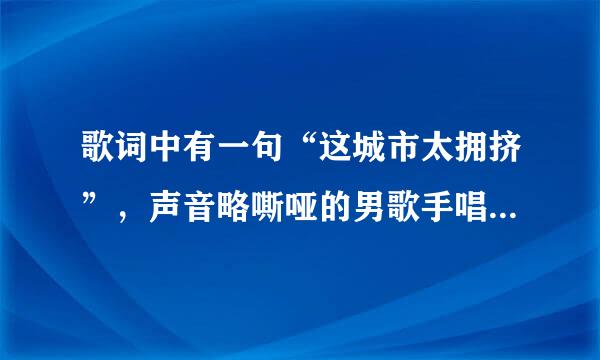 歌词中有一句“这城市太拥挤”，声音略嘶哑的男歌手唱的这首歌叫什么？