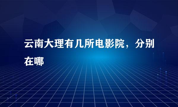 云南大理有几所电影院，分别在哪