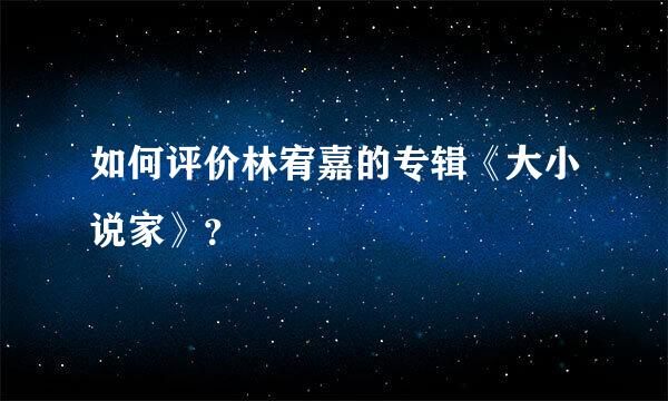 如何评价林宥嘉的专辑《大小说家》？