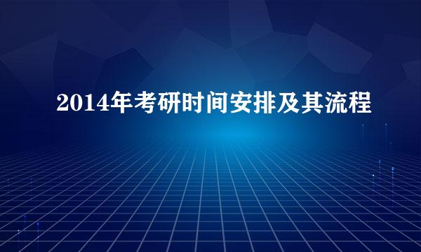 2014年考研时间安排及其流程