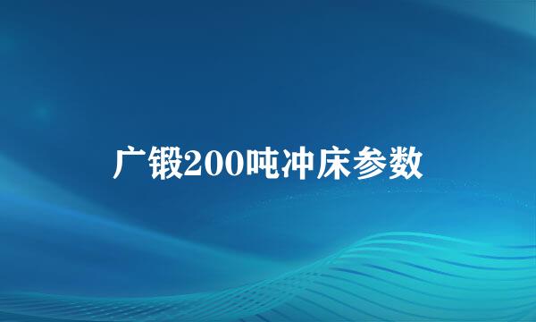 广锻200吨冲床参数