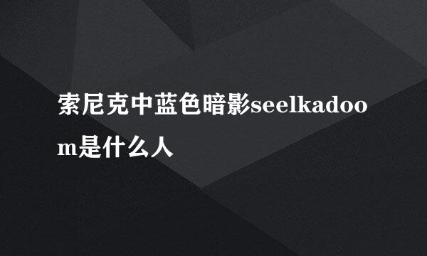 索尼克中蓝色暗影seelkadoom是什么人