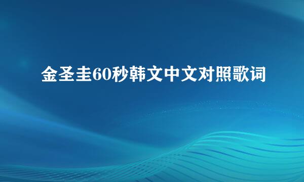 金圣圭60秒韩文中文对照歌词