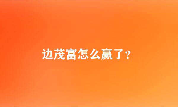 边茂富怎么赢了？