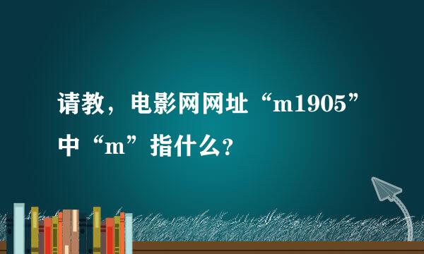 请教，电影网网址“m1905”中“m”指什么？