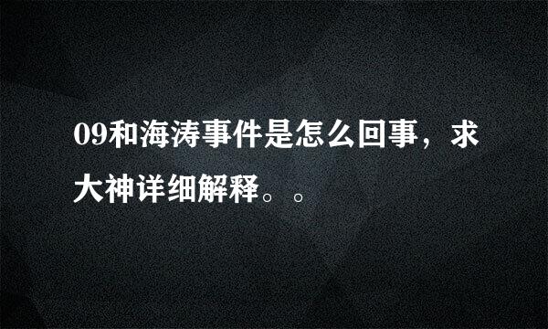 09和海涛事件是怎么回事，求大神详细解释。。