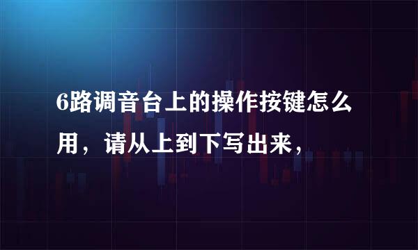 6路调音台上的操作按键怎么用，请从上到下写出来，