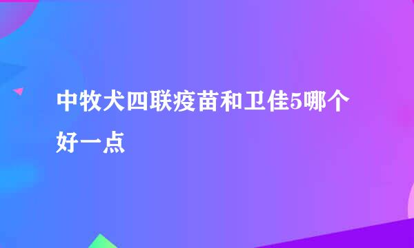 中牧犬四联疫苗和卫佳5哪个好一点