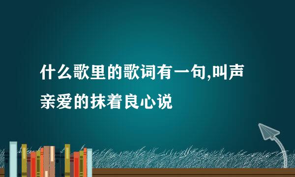 什么歌里的歌词有一句,叫声亲爱的抹着良心说