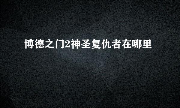 博德之门2神圣复仇者在哪里