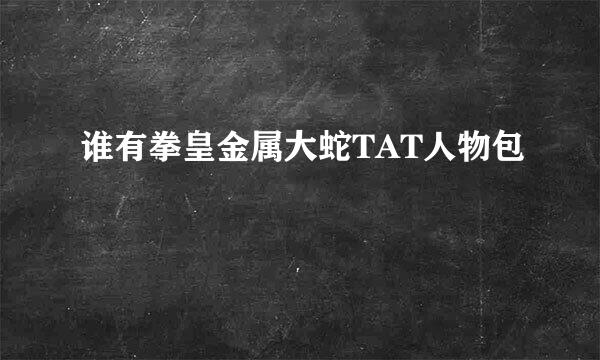 谁有拳皇金属大蛇TAT人物包