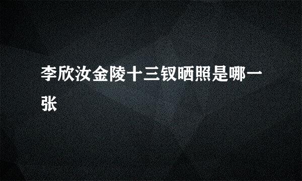 李欣汝金陵十三钗晒照是哪一张