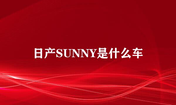 日产SUNNY是什么车