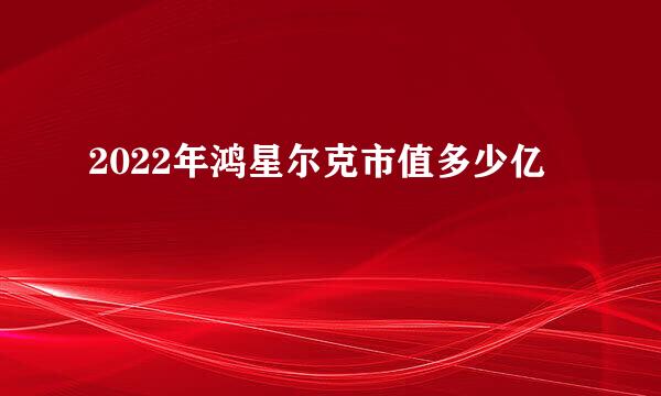 2022年鸿星尔克市值多少亿