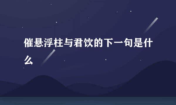 催悬浮柱与君饮的下一句是什么